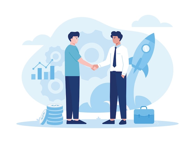 Perspectiva de gestión del personal definición orientación a los objetivos concepto de trabajo en equipo ilustración plana
