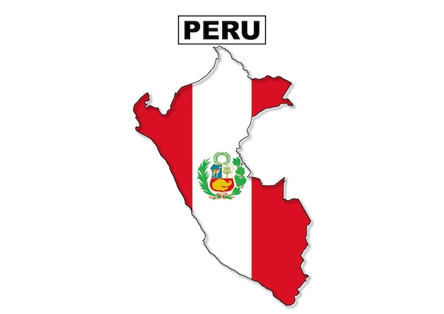 Perú bandera mapa en vector