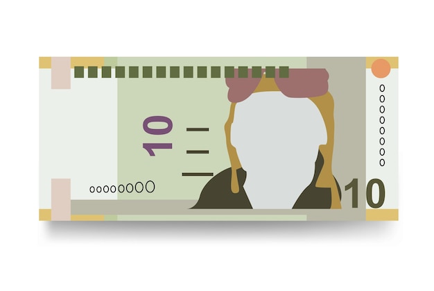Peruano Nuevo Sol Vector Ilustración Perú conjunto de dinero paquete de billetes Papel moneda 10 PEN