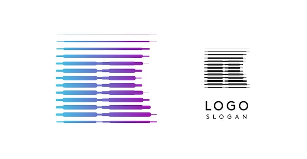 Pesada letra inspirada en la tecnología futurista k logotipo de gradiente dinámico letra de espacio en negrita para impactante moderno