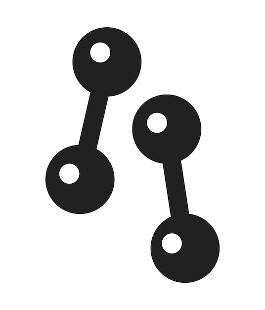 Las pesas de gimnasia son objetos de dibujos animados en 2D en blanco y negro. Peso de la mano del gimnasio es un elemento de contorno vectorial aislado. Equipo de ejercicio. Accesorios deportivos.