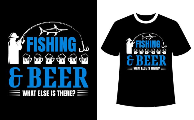 Pesca amp cerveza ¿qué más hay vector de diseño de camiseta
