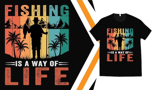 Vector la pesca es una camiseta de estilo de vida