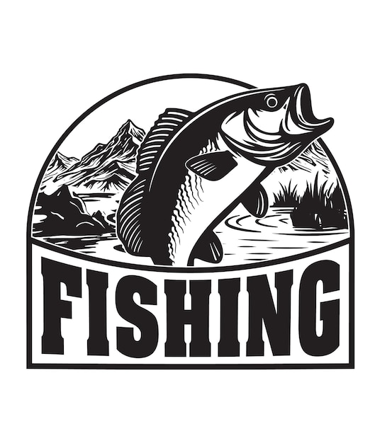 La pesca es mi terapia Ilustración vectorial de diseño de la camiseta