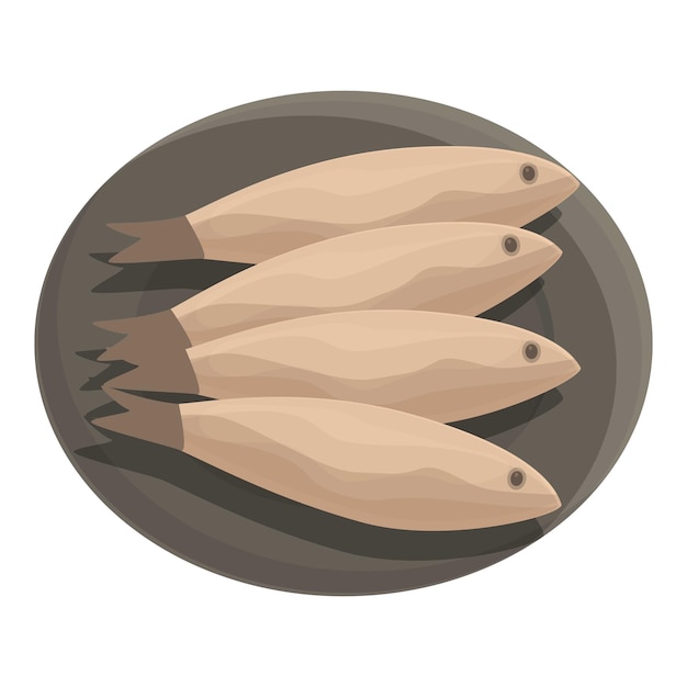 Pescado frito icono dibujos animados vector Portugal comida Belem tomate