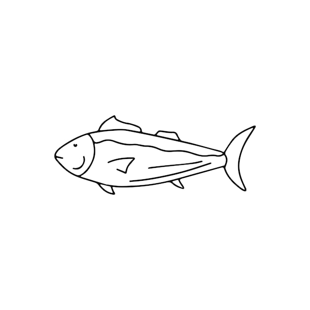 Pescado de ilustración vectorial dibujado a mano