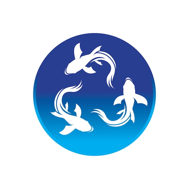 Pescado logo icono plantilla creativa