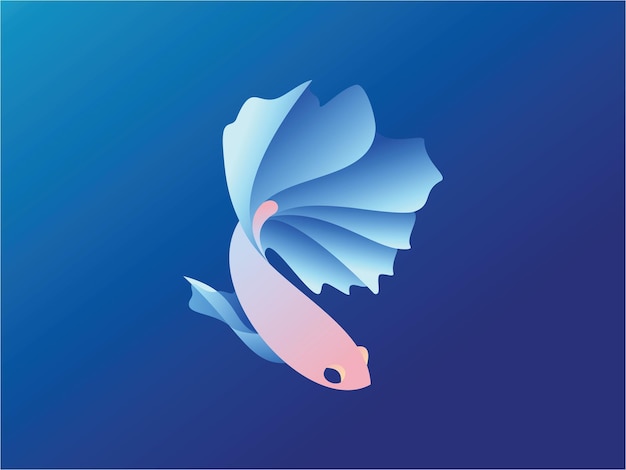 Pescado vectorial en estilo degradado