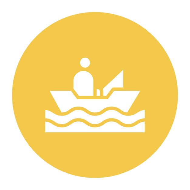 Pescador en una imagen vectorial de icono de barco Se puede usar para trekking