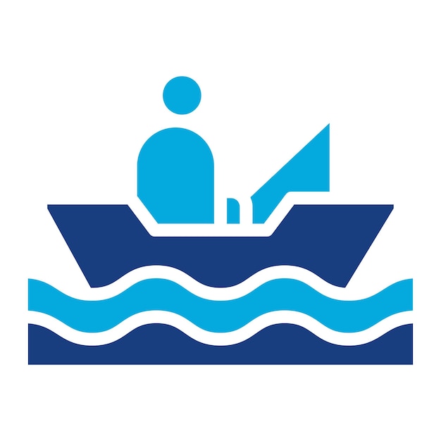 Pescador en una imagen vectorial de icono de barco Se puede usar para trekking
