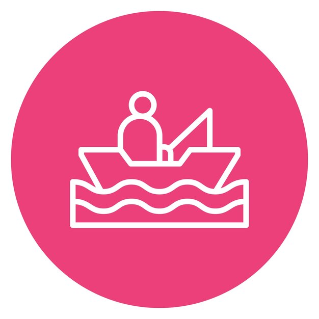 Pescador en una imagen vectorial de icono de barco Se puede usar para trekking