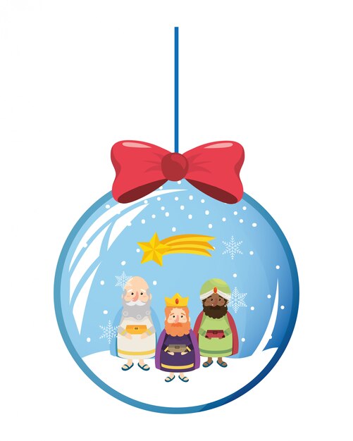 Vector pesebre navideño de dibujos animados