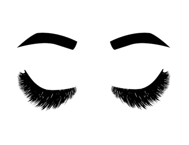 Pestañas y cejas hermosa ilustración para decoraciones de salón de belleza imprimir Pestañas maestro de belleza