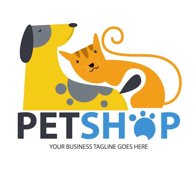 Pet Shop Vector Logo Illustration es una plantilla de logotipo limpia y profesional adecuada para cualquier negocio