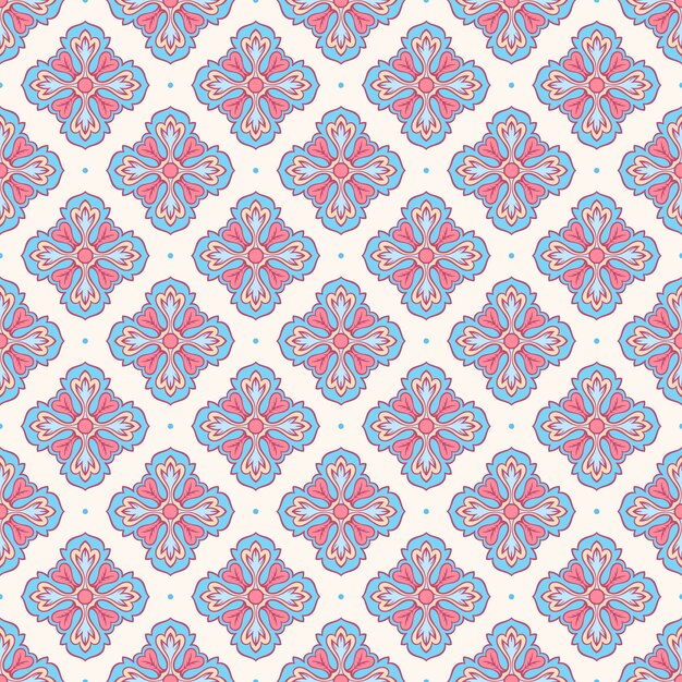 Pétalos azules y rosas