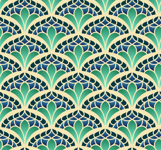 Pétalos estilizados con patrones estilo oriental abstracto decorativo adecuado para tapices de cortinas