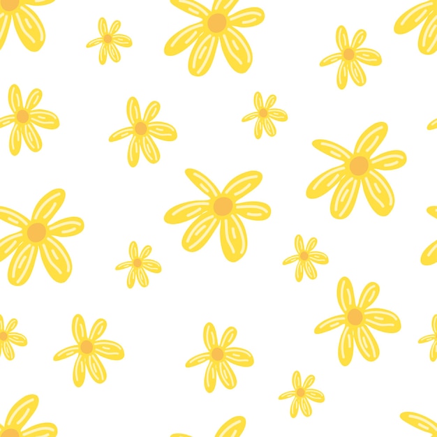 Pétalos de flores amarillas simples fondo de patrón repetible sin fisuras Naturaleza ecología botánica y concepto de jardinería telón de fondo