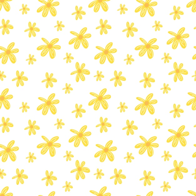 Pétalos de flores amarillas simples patrón repetible sin costuras fondo de verano Fondo claro repetido textura textil suave Fondo de pantalla de naturaleza abstracta brillante