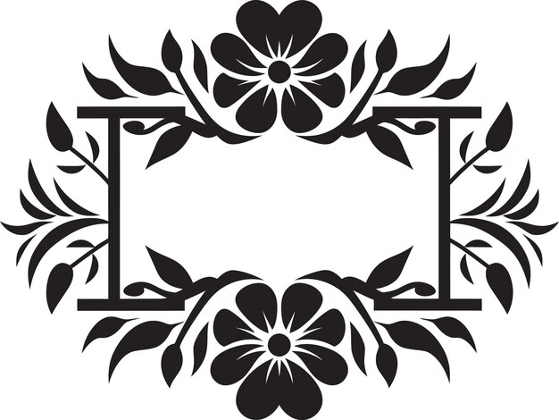 Vector pétalos de mosaico icono geométrico de azulejos florales patrones intrincados logotipo vectorial negro con flores