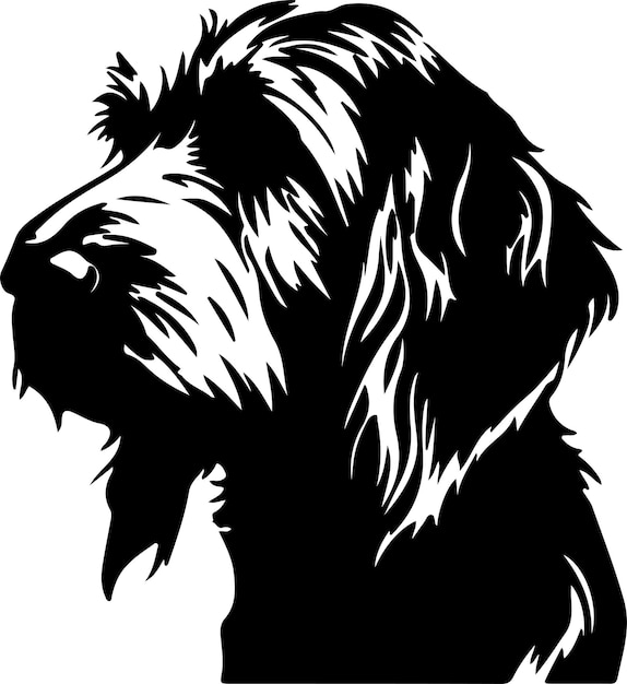 Vector petit basset griffon venden silueta negra con fondo transparente