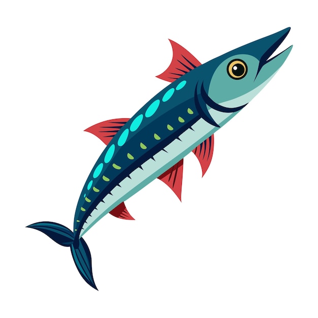 pez barracuda aislado en blanco