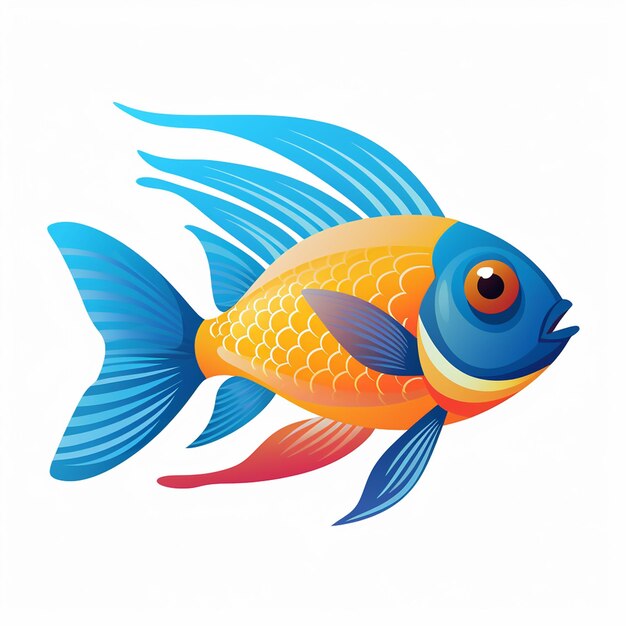 Vector pez betta de platino blanco de color rojo acuario de peces rojos