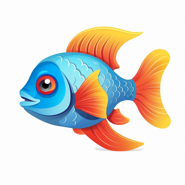 Vector pez estrella púrpura betta pescado colores de color amarillo pescado blanco koi carpa animal