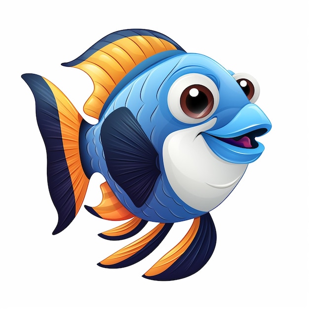 Vector un pez con una gran sonrisa en su cara