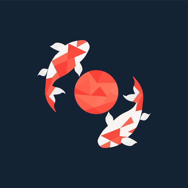 Pez Koi Logotipo Oscuro