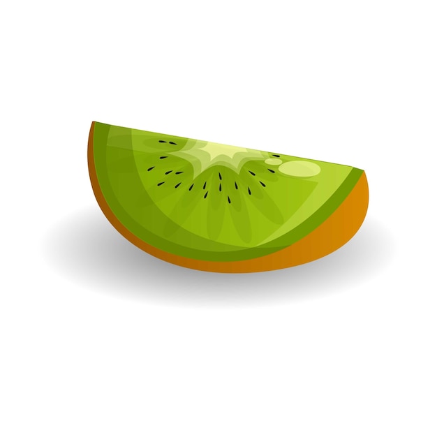 Peza de icono de kiwi Caricatura de pieza de icono vectorial de kiwi para diseño web aislado en fondo blanco