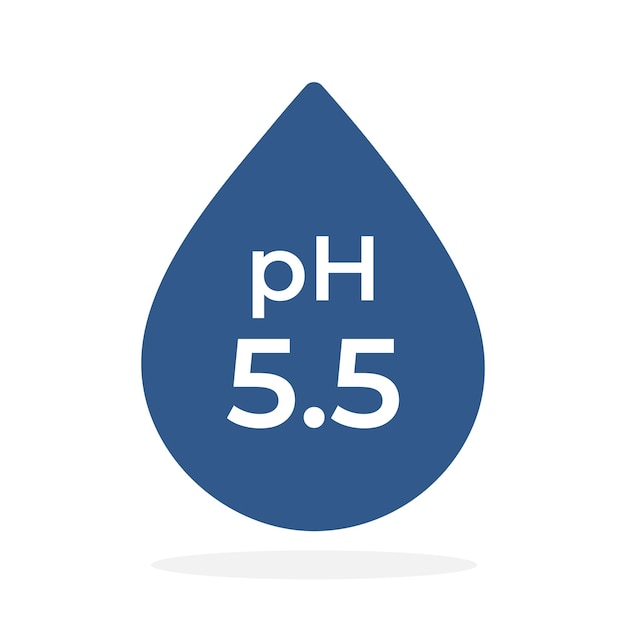 Ph 5.5 icono de ph, piel de equilibrio neutral, símbolo web de línea delgada sobre fondo blanco - vec de trazo editable