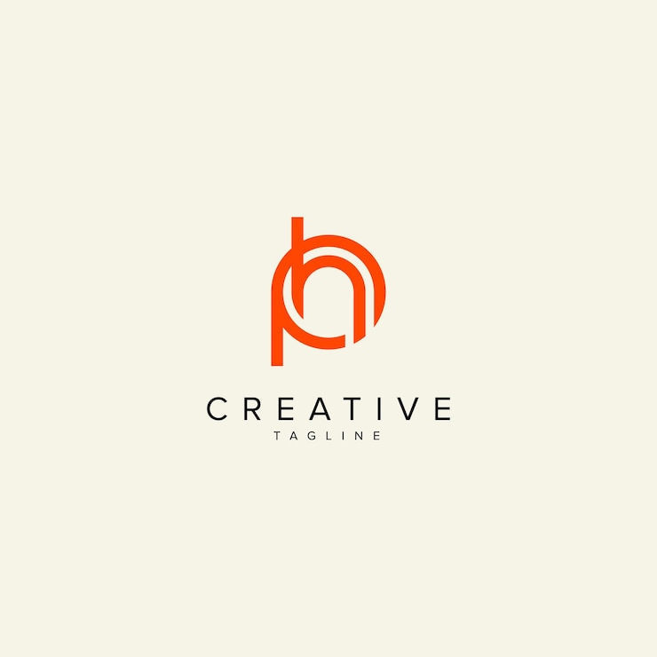 Vector ph alfabeto hp letra modelo vectorial de logotipo de estilo monograma moderno
