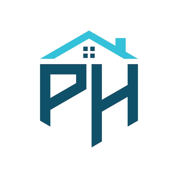 PH Casa Logo Diseño plantilla Carta PH Logo para la construcción de bienes raíces o cualquier negocio relacionado con la casa