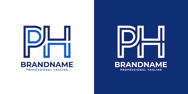 Vector ph letters line monogram logotipo adecuado para negocios con las iniciales ph o hp