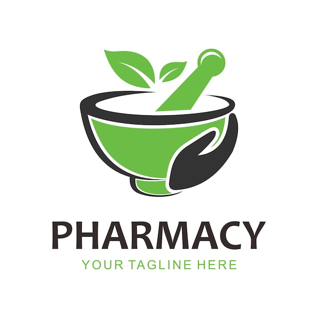 pharmacy herbal vector logo
