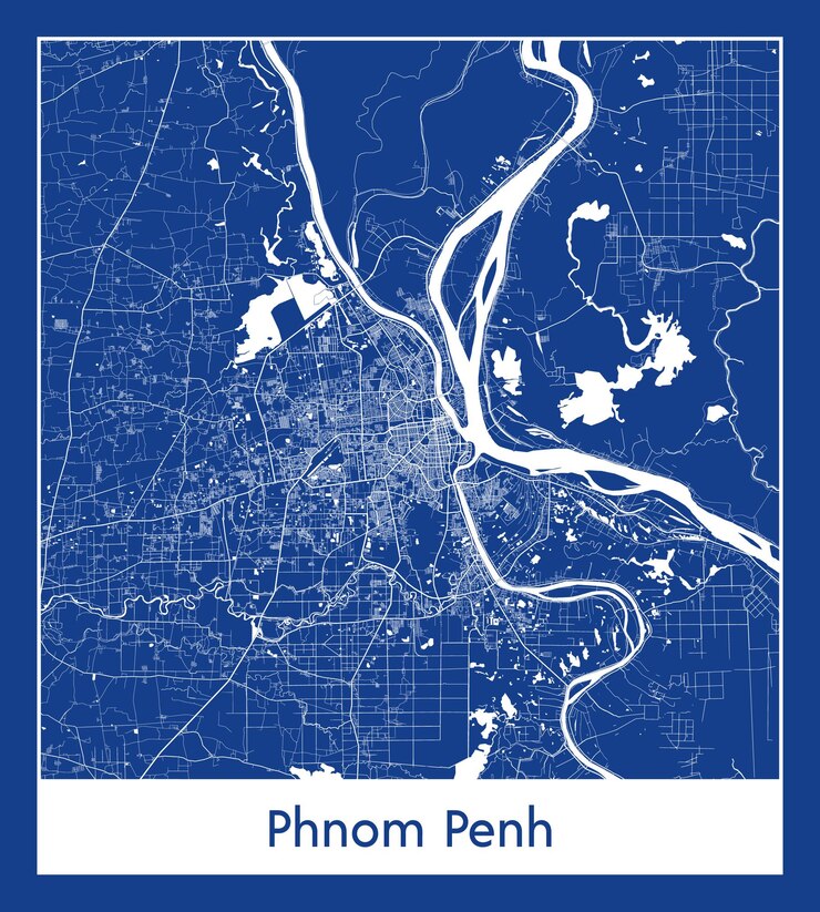 Vector phnom penh camboya asia ciudad mapa blue print vector ilustración