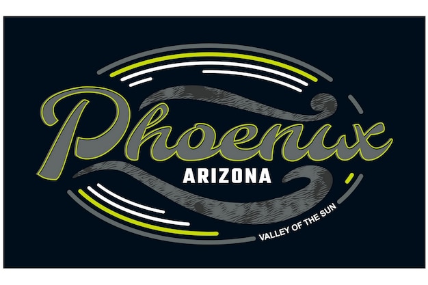 Phoenix arizona diseño de tipografía vintage en ropa de camiseta de ilustración vectorial y otros usos