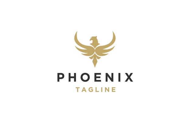 Phoenix logo icono diseño plantilla vector plano