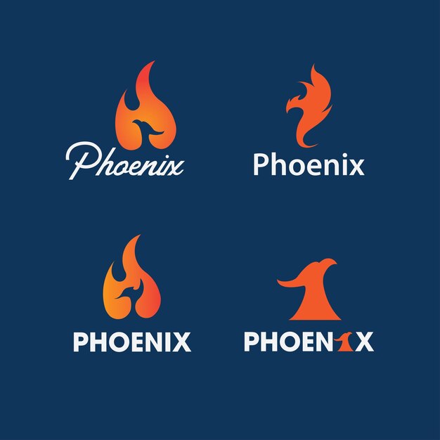 Phoenix logo vector diseño branding idea