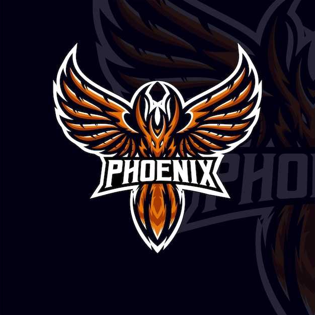 Phoenix mascot logo esport ilustración premium vector