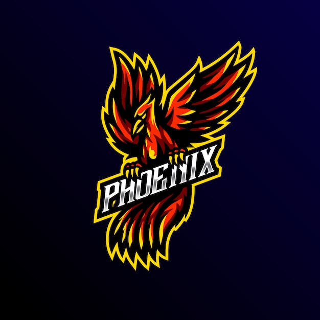 Phoenix mascota logo esport gaming.