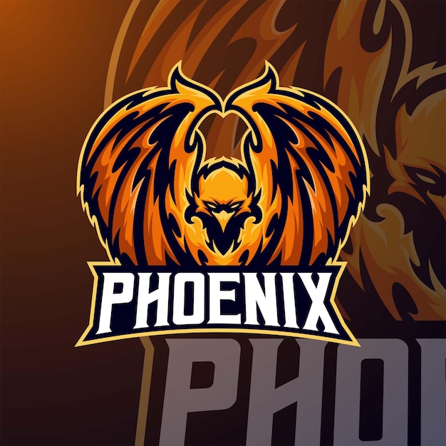 Phoenix mascota logo esport premium vector