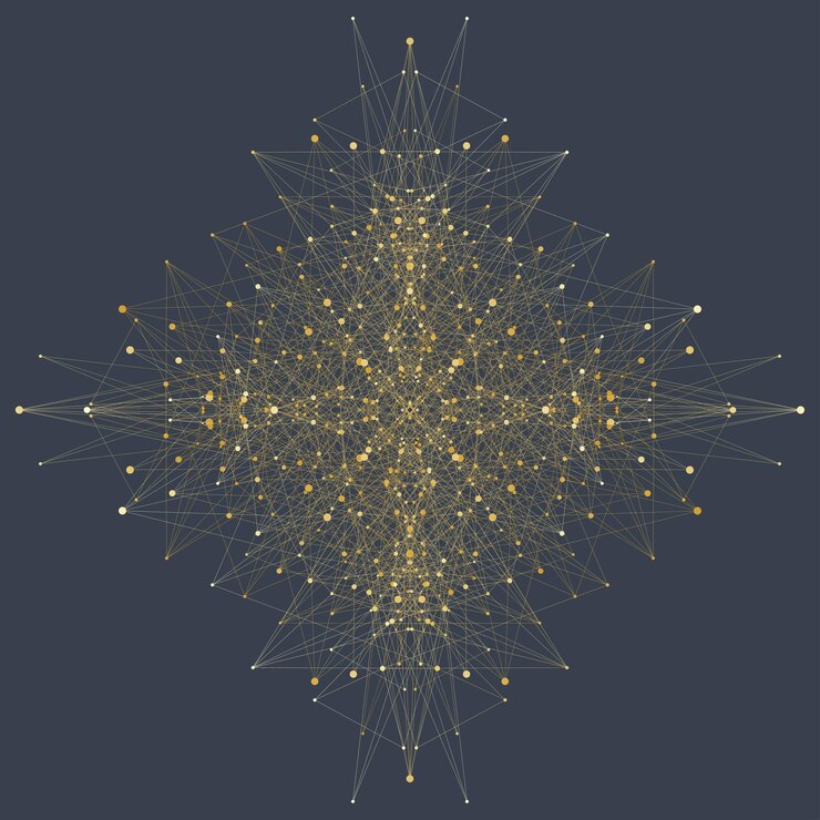 Vector phyllotaxis generado por computadora punteado hélice flujo fractal vector futurista diseño minimalista conce ...