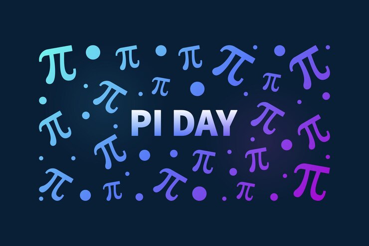 Vector pi day el 14 de marzo vector banner horizontal de color ilustración del concepto matemático
