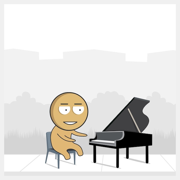 El pianista toca el piano.