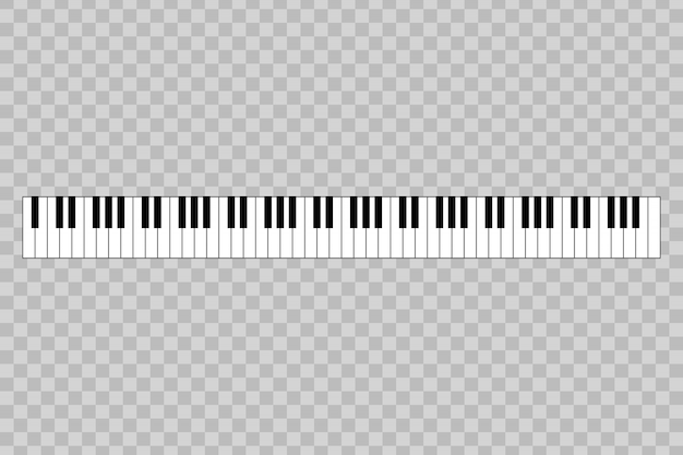 Vector piano con 88 teclas.