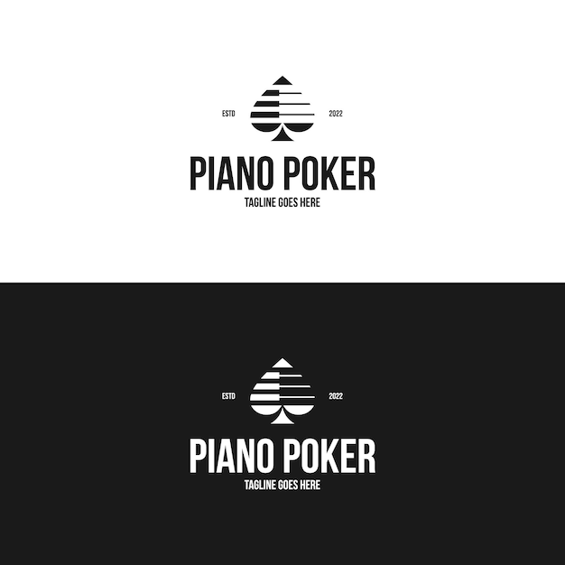 Piano con inspiración en el diseño del logotipo de la tarjeta de póquer