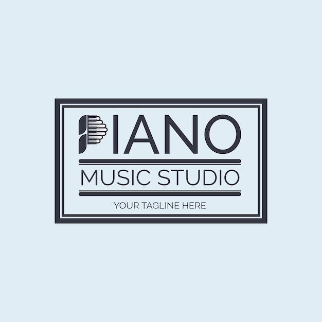 Piano tuts music studio letter logo design template para marca o empresa y otros