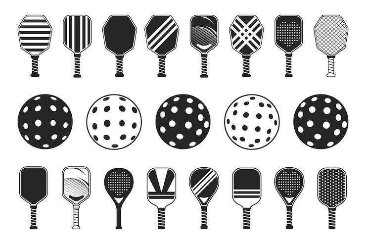 Vector pickleball pickleball vector el logotipo de pickleball el murciélago de pickleball la silueta de picleball