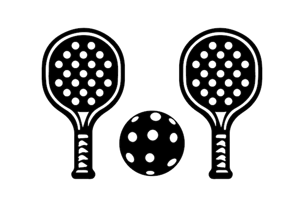 Pickleball Vector Pickleball y Paddle Svg Raqueta de Pickleball Paddle de pickleball con vector de bola